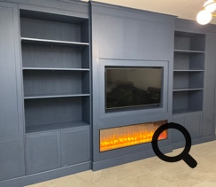 tv unit with fire 